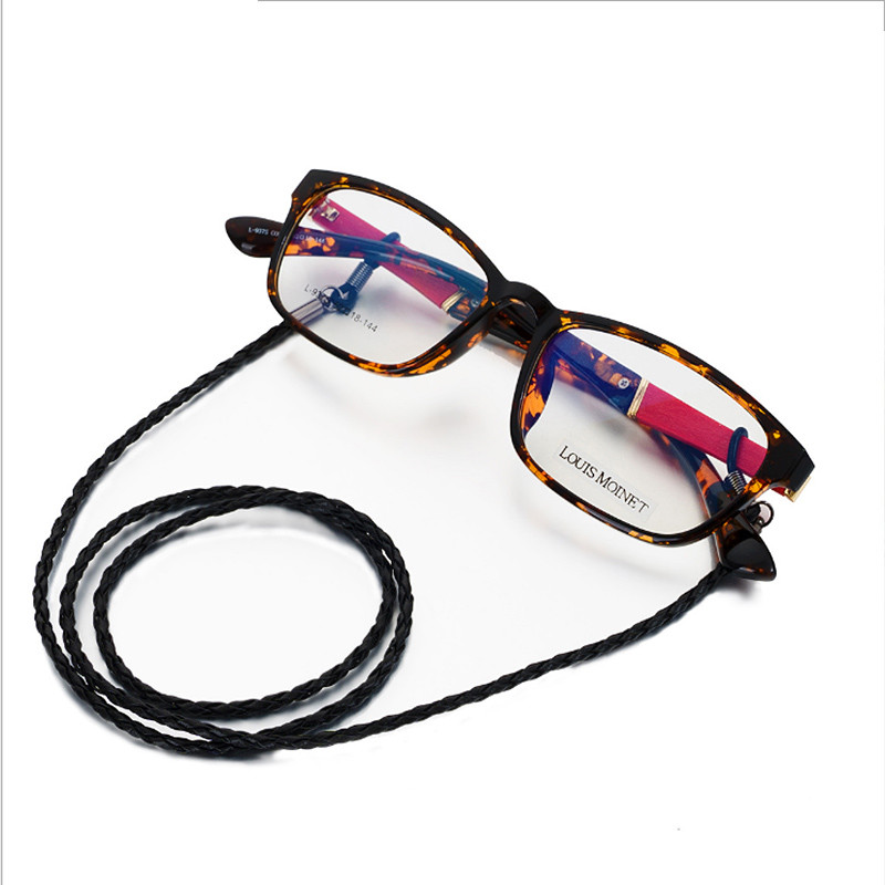 Thick Twist Sunglasses Leather Rope Chain Eyewear Braided Glasses Lanyard Strap Outdoor Sports Non-slip Eyeglass Accessories