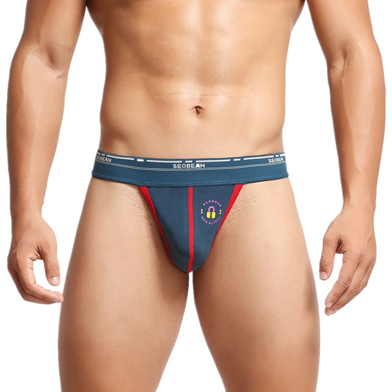 2021 New Men's Sexy T Back Thong Cotton Underwear