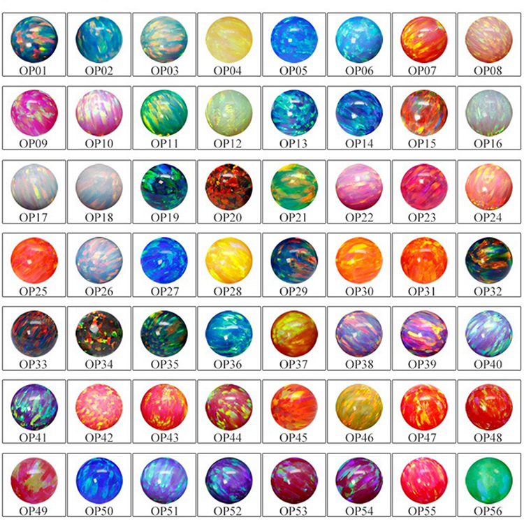 Redleaf Wholesale Multicolor Synthetic Opal Round Beads Gemstone Loose Fire Opal Gem Stone