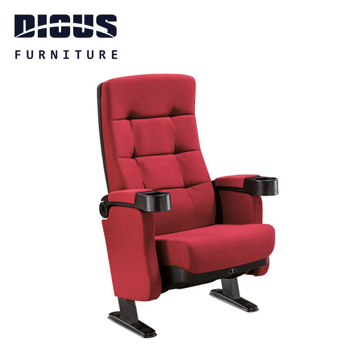 Dious commercial cheap modern fabric folding movie armrest chair cinema seat with cup holder