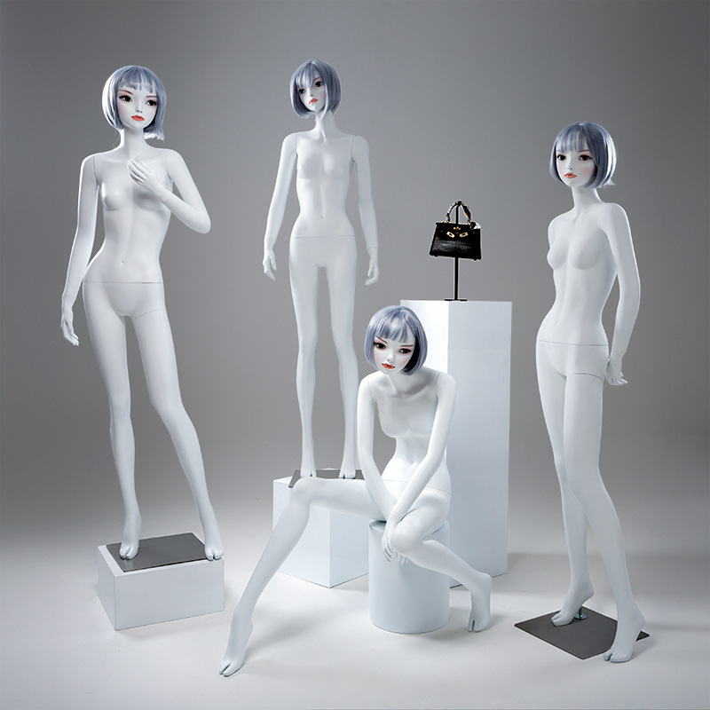 Top Grade FRP White Matte Beautiful Girl Mannequin