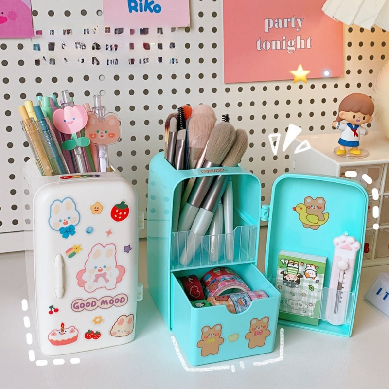 Cartoon Creative Refrigerator Pen Holder Multifunctional Pen Case Student Kawaii Stationery Pen Holder
