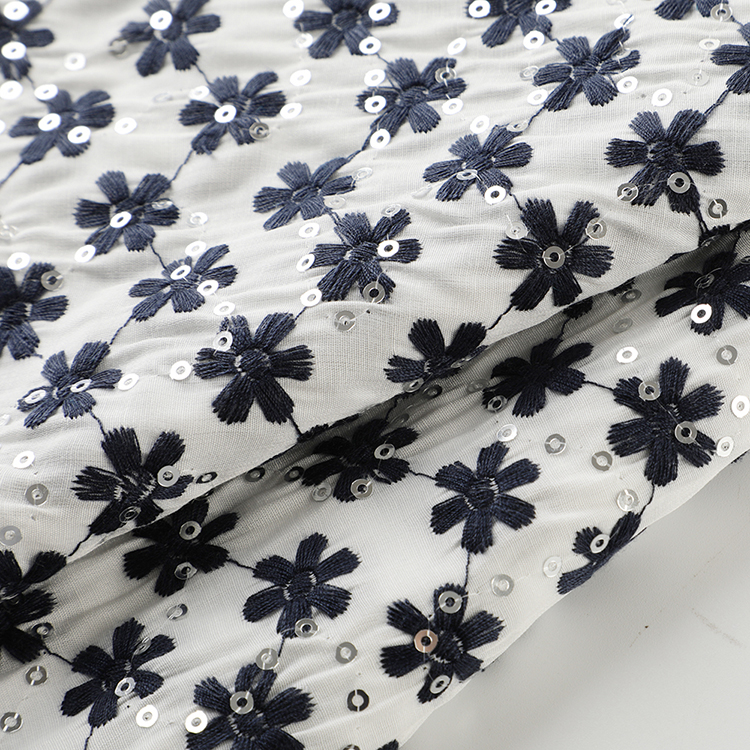 Factory direct supply new fancy materials embroidery polyester eco friendly fabric with sequin