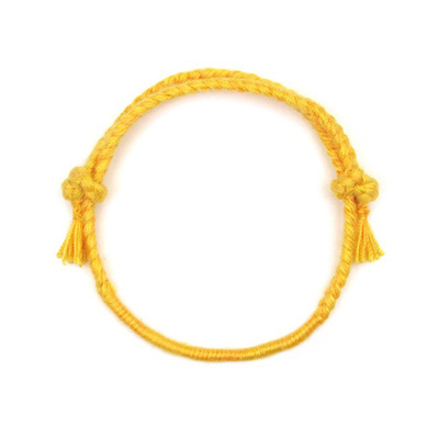 Hot Sale Korean Style BTSkpop New Yellow Handmade Wrap Adjustable Wishing Woven Rope Bracelet for Boys and Girls