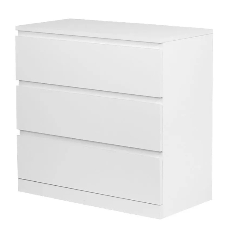 Hot sale simple white 3 drawer cabinet bedroom chest of drawers design