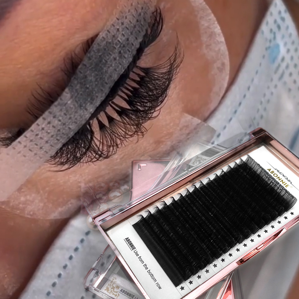 Abonnie Customized Soft Handmade Premium Silk Eyelash Extensions Matte Lash Extensions Trays Cashmere Lash Extensions