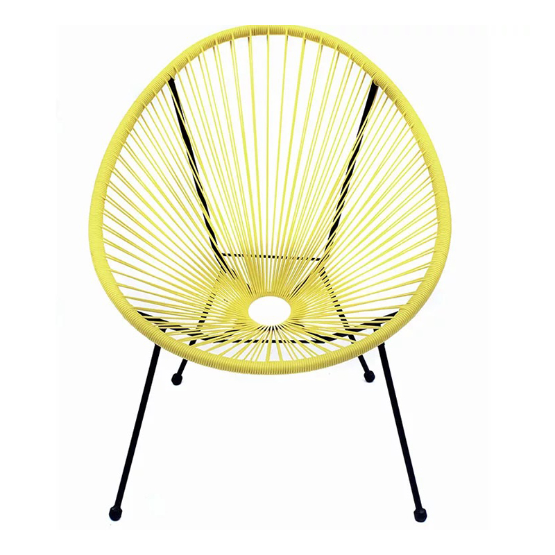 Outing mate Manufactory direct sale yellow rattan outdoor garden chair Steel Papasan Lounge Chair