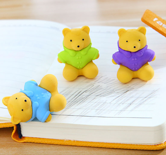 Yellow bear animal Eraser for Children Toy gift