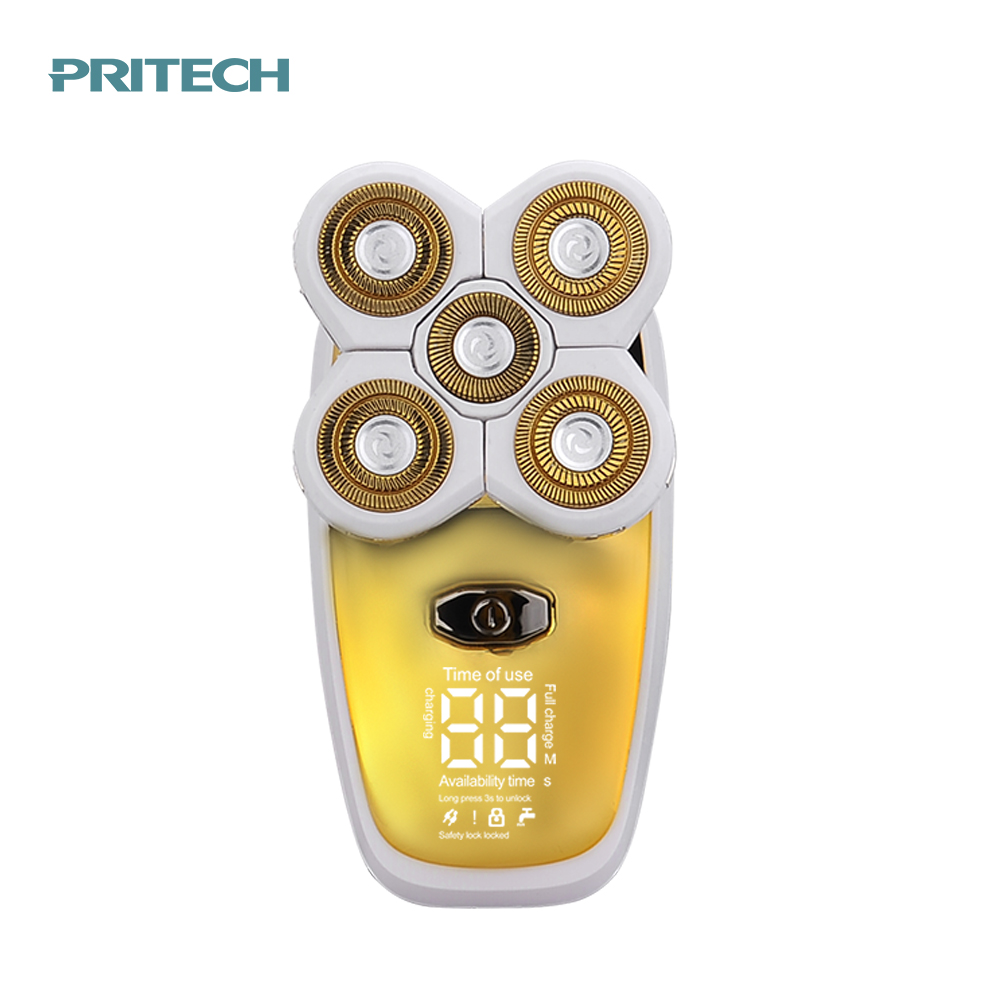 PRITECH IPX6 Водонепроницаемый комплект для ухода за мужчинами 5 в 1 USB перезаряжаемые многофункциональные электрические бритвы