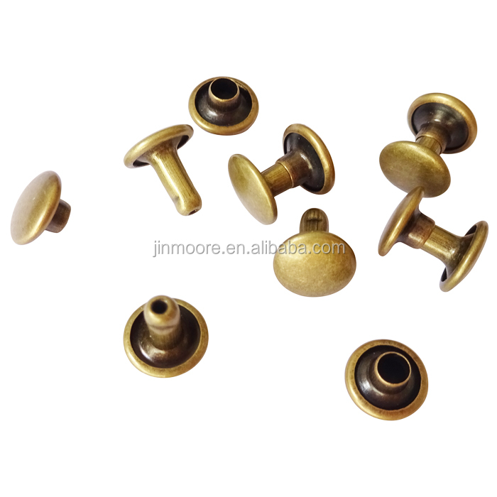 Copper Brass Rivet Stud Metal Double Cap Rivets For Sale