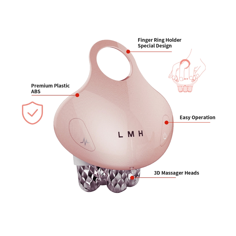 New Product Microcurrent Beauty Tool Vibration 3D Roller Face Lifting Tightening Beauty Facial Massager