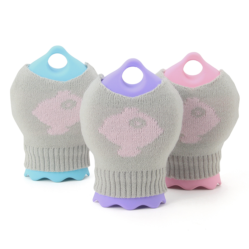 Microwave Heating Multi functional Silicone Hot Water Bottle Hot Water Bag with Knit Cover for Girl Woman Older Pain Relief