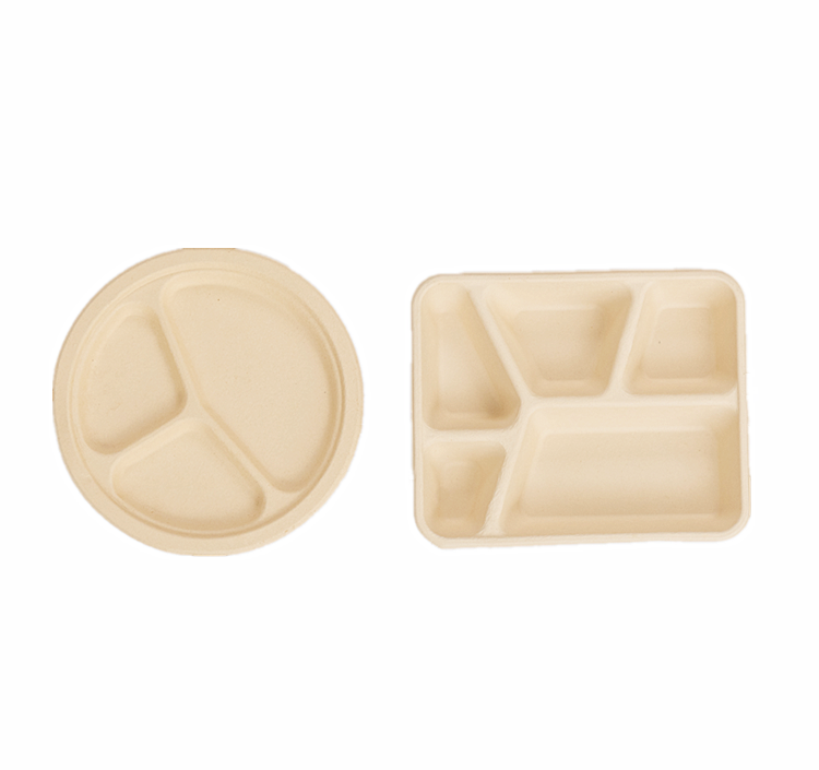 Round Square Bamboo Plates Wholesale Disposable Custom Cheap Party Paper Plates for Food