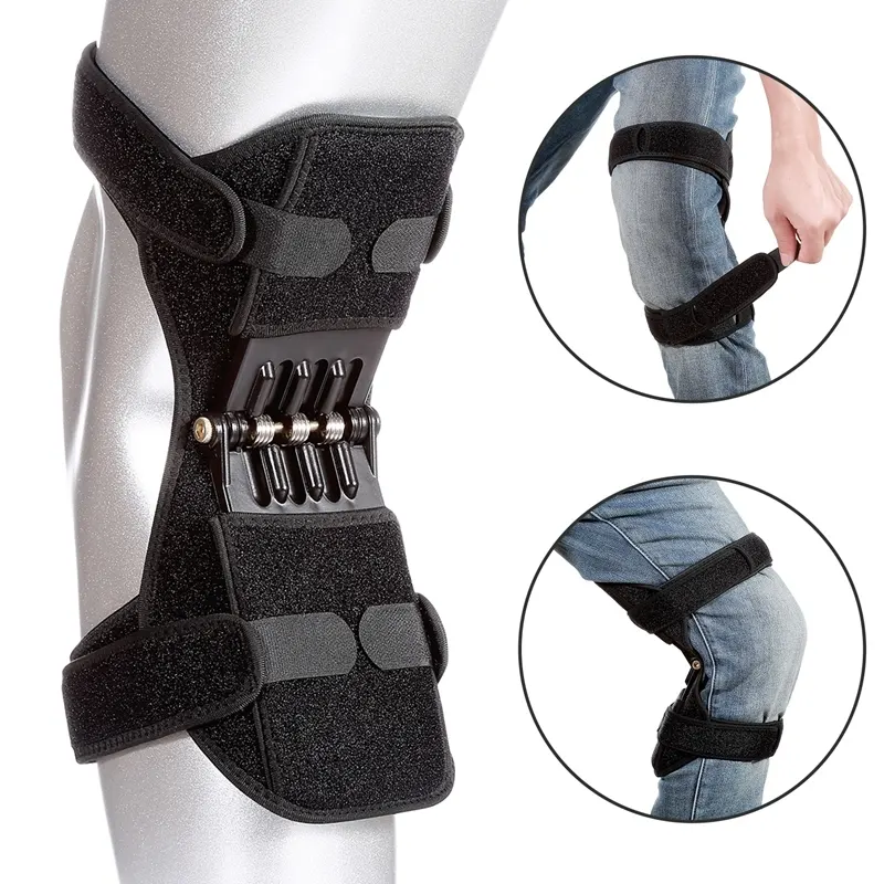 Spring Knee Brace Power Knee Joint Support Stabilizer Pads Knee Booster