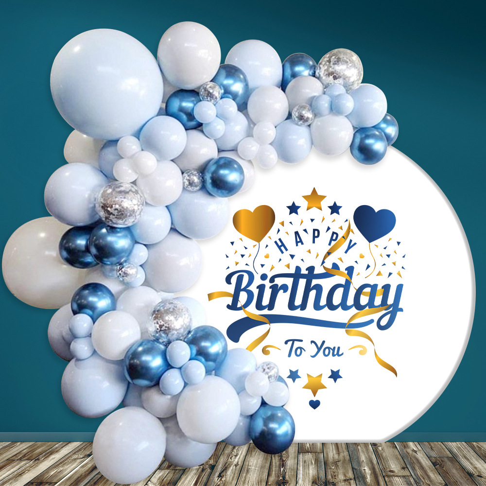 104 Pieces Pink Blue Birthday DIY Party Decoration Gold Background Balloons Set Party Supplies