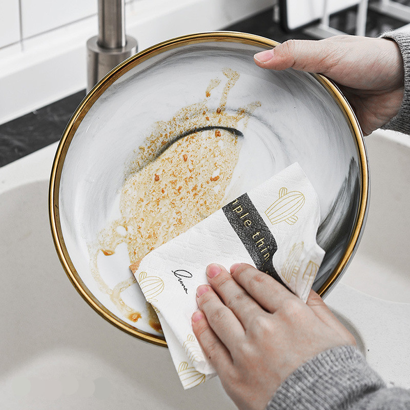 Creative Kitchen Oil Absorbing Water Thickened Dish Cloth Disposable Paper Towel Lazy Rag