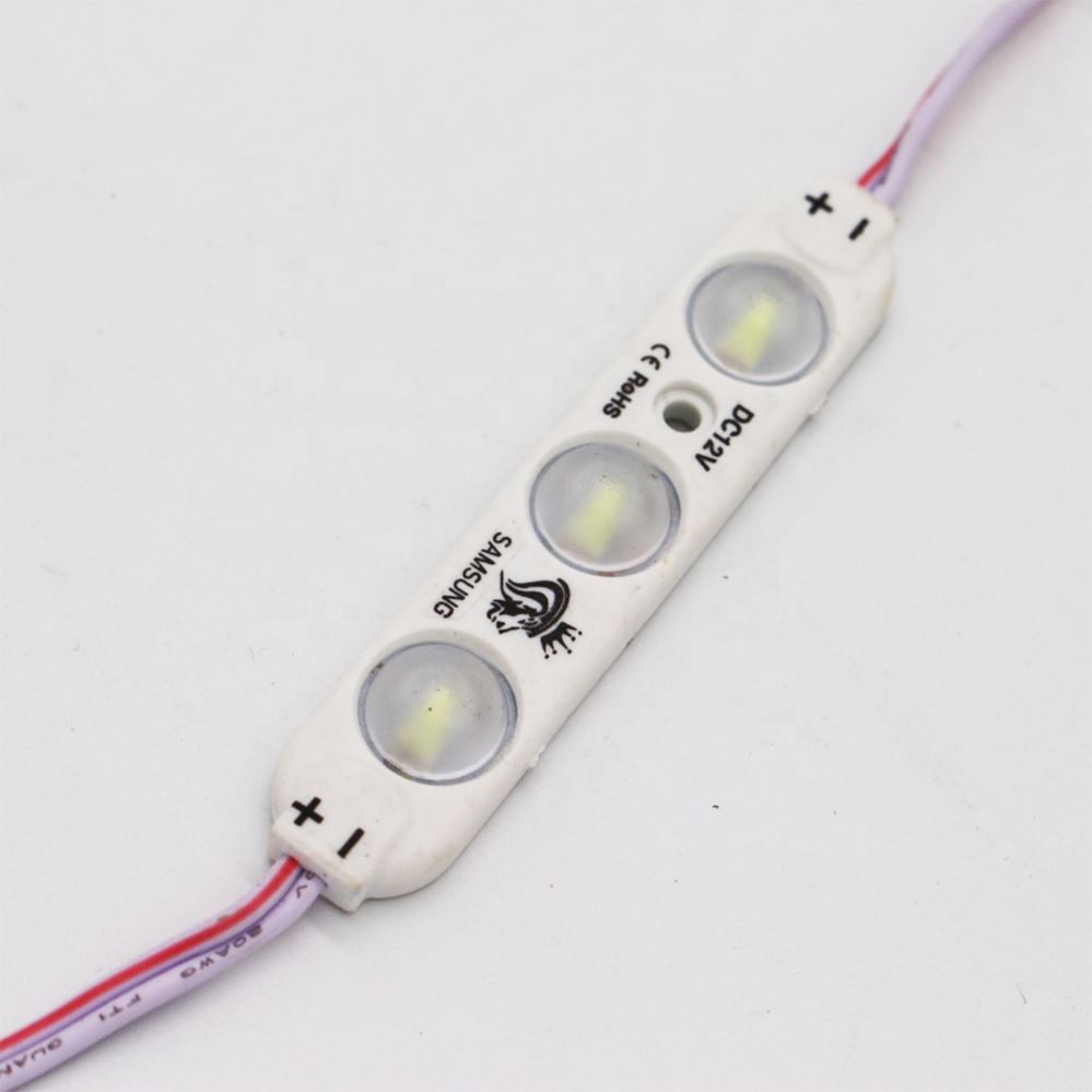 3 светодиода, 2835 SMD, 12 В, 1,5 Вт, высоколюминесцентный пластиковый впрыскивающий светодиодный модуль
