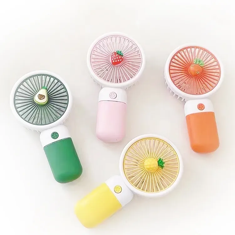 2022 cute ventilador mini fruit ABS Low noise USB rechargeable handheld hand eyelash air cooling cordless portable fan