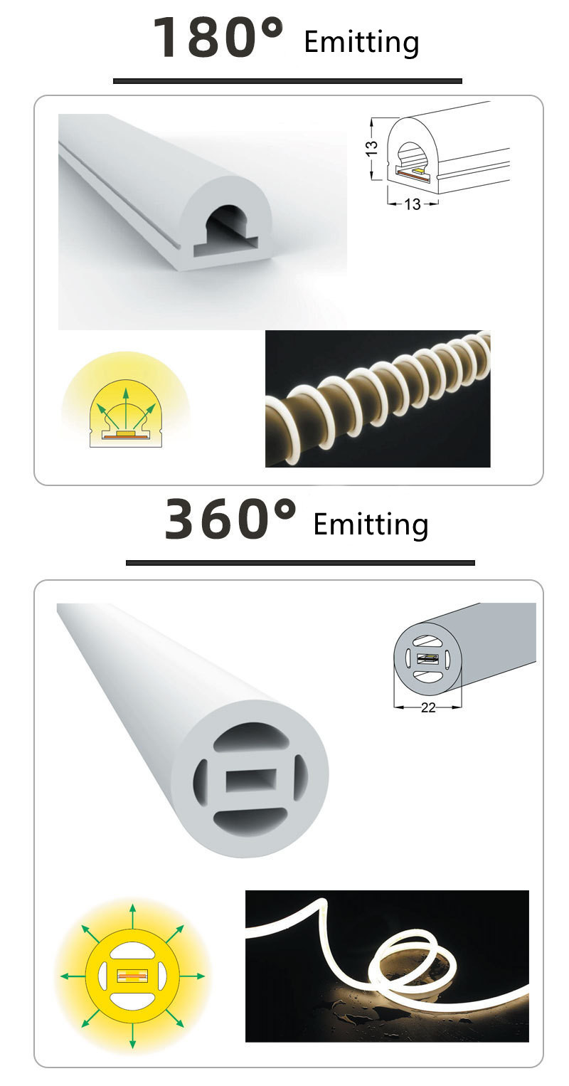 Red Green Blue ip68 LED Neon Flex for pool 50m 12v Neon Flex LED Strip Light