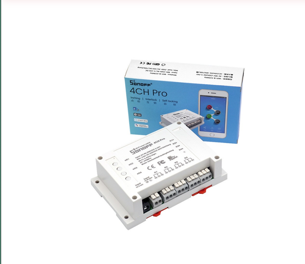 SONOFF 4CH Pro R3/R2 банды 4 канала Wifi смарт-переключатель 433 МГц RF пульт дистанционного управления Wifi выключатель света поддерживает 4 устройства работает с Alexa