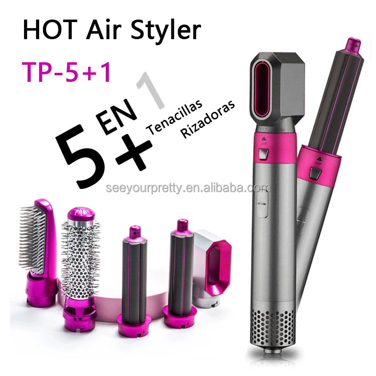Salon 5 In 1 Hot Air Hair Styling Tools 1000W Portable Electric Hair Brush Comb Straightener Dryer Smart SPA Hair Care Styler
