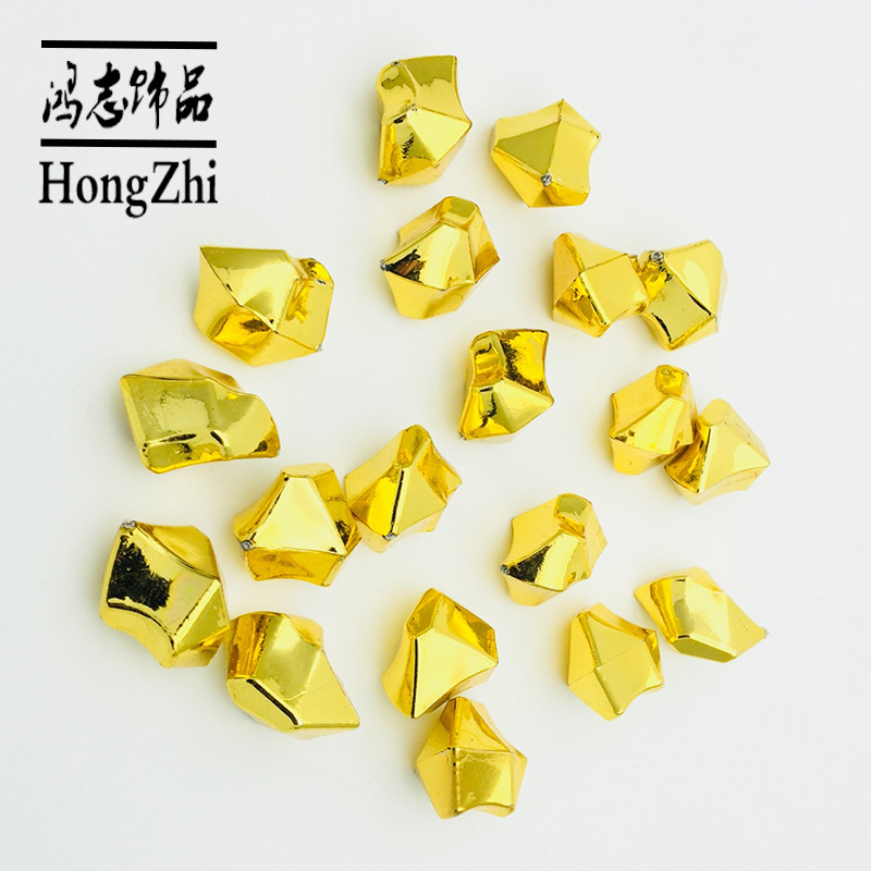 Hongzhi завод золотые акриловые бусины оптом кубик льда переработанные пластиковые бусины россыпью для домашнего декора