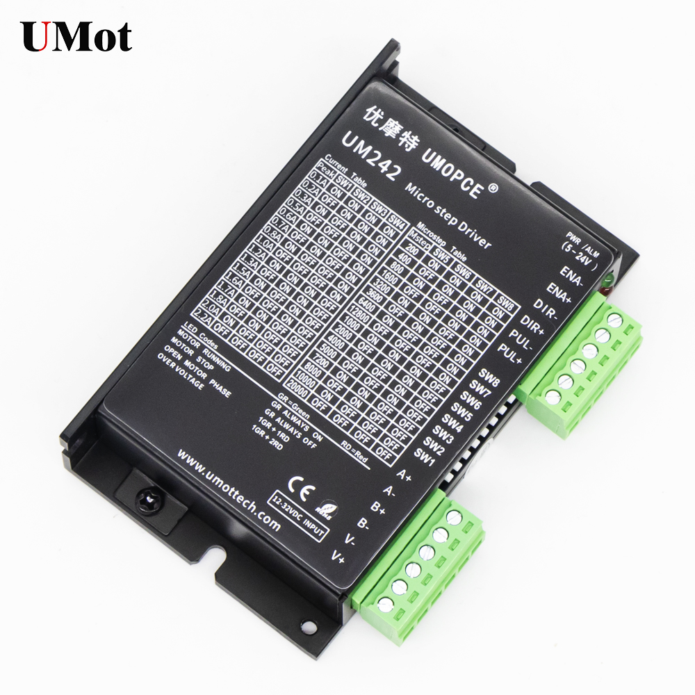 UM242 2-фазный шаговый мотор драйвер 0.2A-2.2A Мини Драйвер шагового двигателя для ЧПУ линейные направляющие движения системы