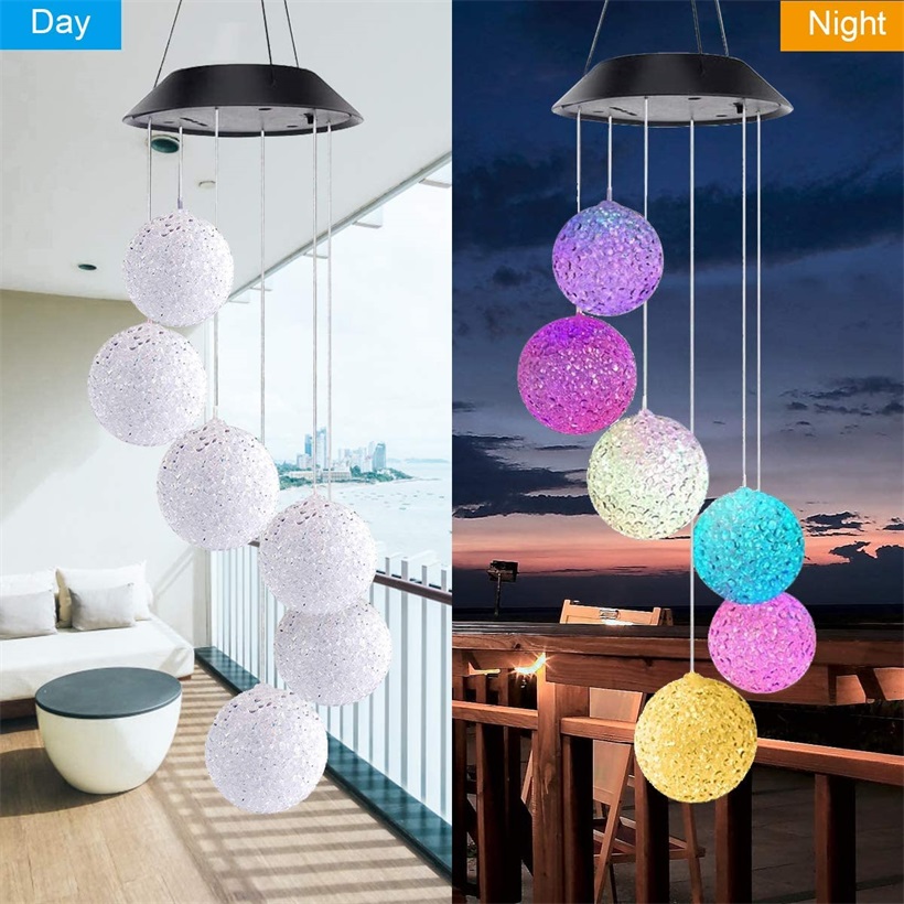 Unique Design Hot Sale Solar Hummingbird Shaped LED Wind-bell Lamp Outdoor Hanging Solar Garden Lights
