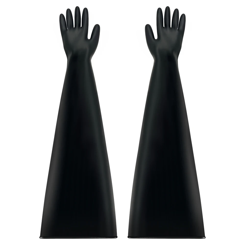 8B1532A Experimental butyl rubber protective gloves Dry box gloves for handling corrosive chemicals processing