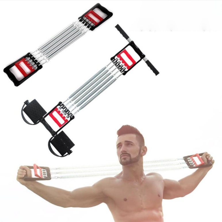 fitness elastic foot adjustable spring exerciser multifunctional chest expander