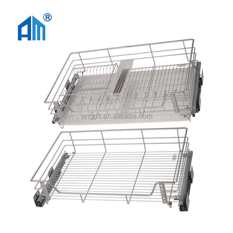 Angmi Kitchen Cabinet Storage Accessories Sliding Shelf Organizer Pull out Wire Drawer Baskets