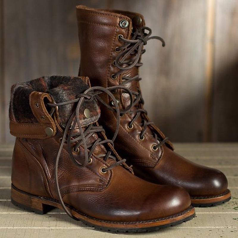 Fashion Unisex Men size 48 Women 43 Motorcycle Boots Cool Rivet Combat Army Men Boots Punk Goth Biker Men PU Shoes Plus Size 48