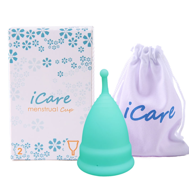 iCare Stockable Wholsale Newest Silicone Women Period Menstrual Cup Designs Spill Free Silikon Menstruation Cup Order Online