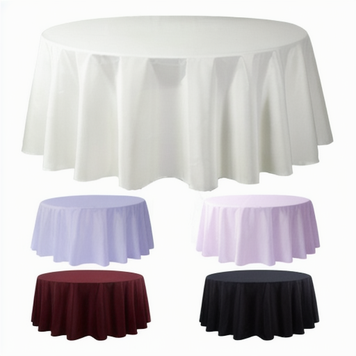 wholesale polyester custom white 120 inch round outdoors party banquet wedding tablecloth table cloths for events