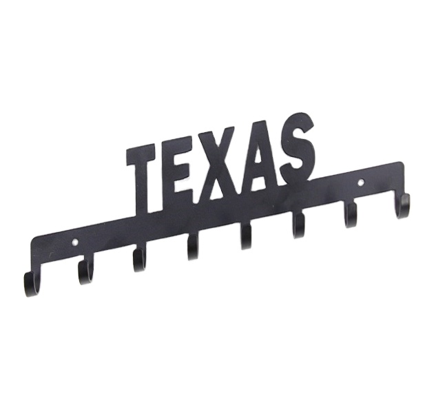 Новый дизайн, металлический держатель для ключей с надписью «Texas», вешалка для ключей с крючками, держатель для ключей для настенного крепления