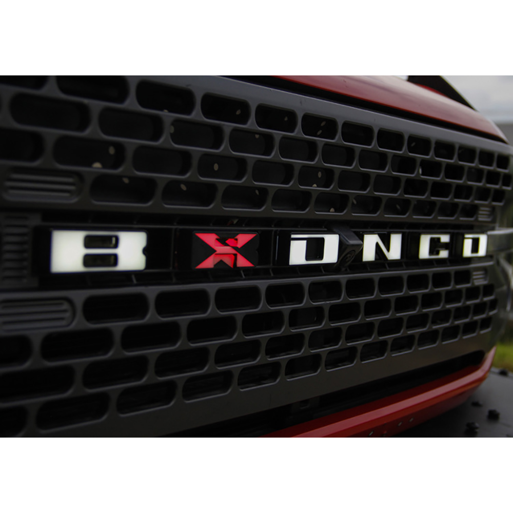 Эмблема передней решетки для Ford Bronco 2021 2022, декоративное покрытие для автомобильной головки, АБС-буквы, значок с подсветкой