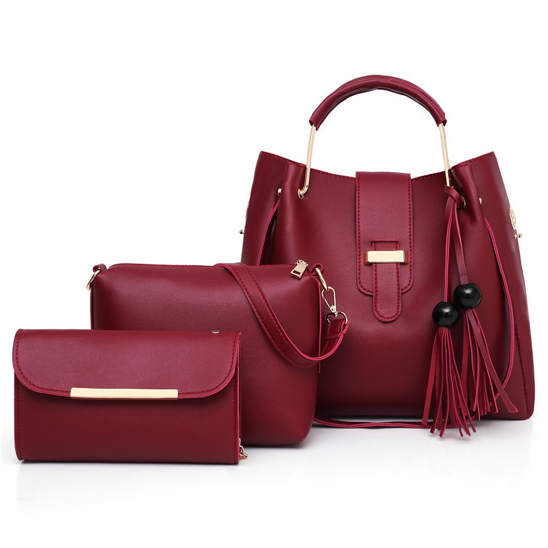 Bolso set ensemble 3 pcs large casual tote leather female shoulder ladies brand messenger women bags handbag set
