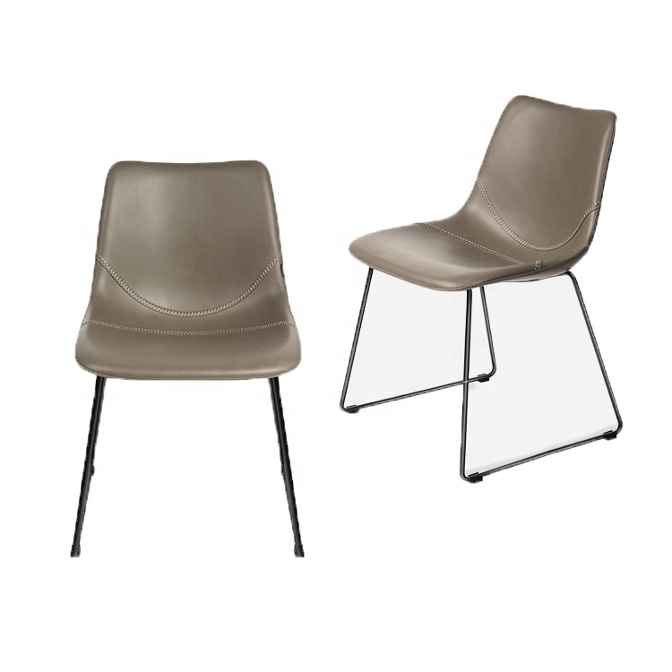 Top Selling Modern Luxury Cafe Dining Chair Microfiber Skin top grain leather dining chair