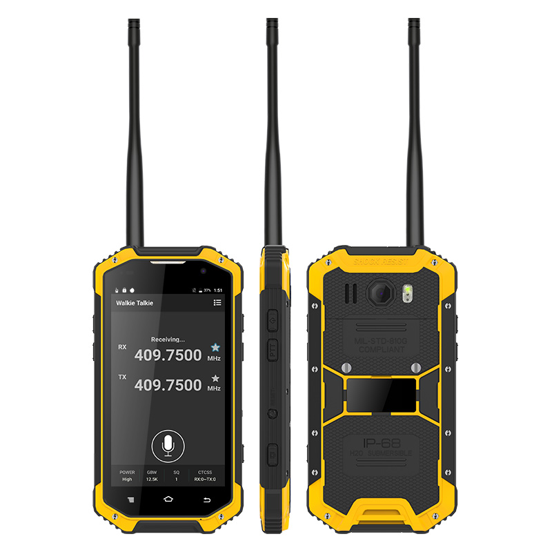 Разблокированный смартфон 2 Вт Walkie Talkie, 13 МП, 4400 батарея, прочный телефон Android, 4,7 дюймов IPS DMR UHF VHF радио