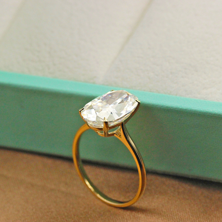 GRC сертификаты 4 карат Овальный Moissanite обручальное кольцо алмаз 14k желтое золото браслет
