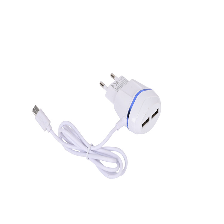 Hot universal hill shape 2A travel adapter 2 USB smart mobile phone charger suit for US EU wall charger