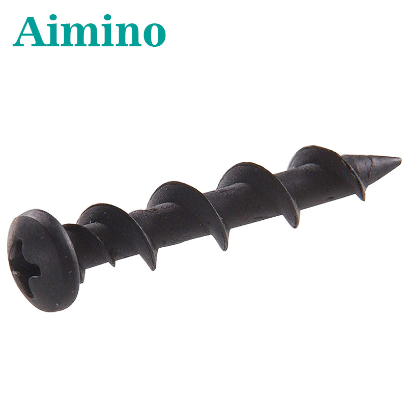 Винты Aimino OEM из нержавеющей стали с фосфатным покрытием, винты с плоской ферментной головкой для быстрого нарезания гипсокартона