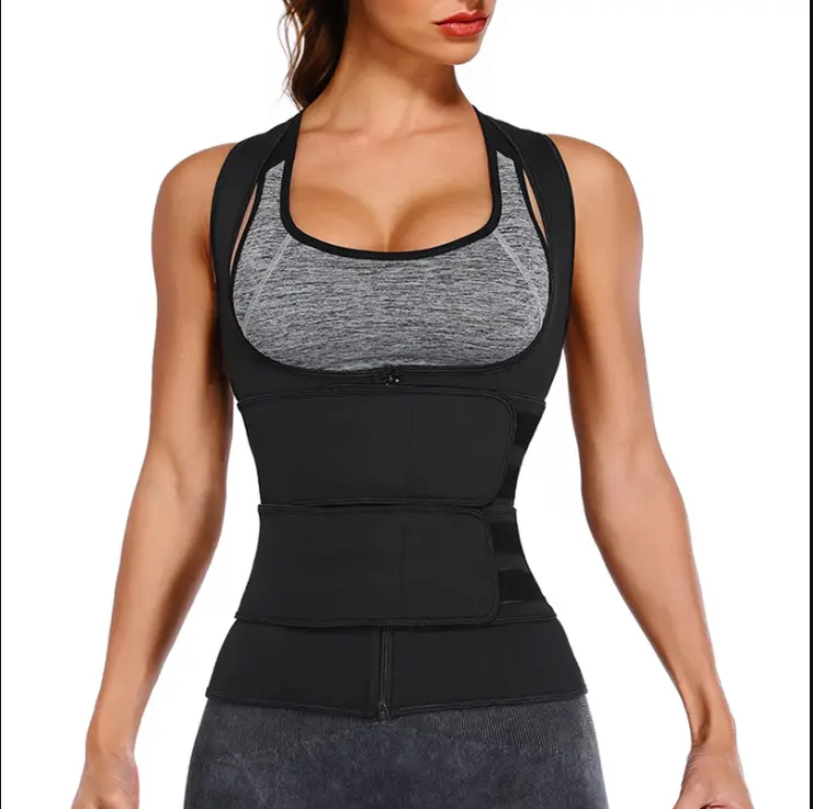 Weight Loss Body Slim Corset Neoprene Waist Trainer Zip Sweat Vest For Women Sauna Suit