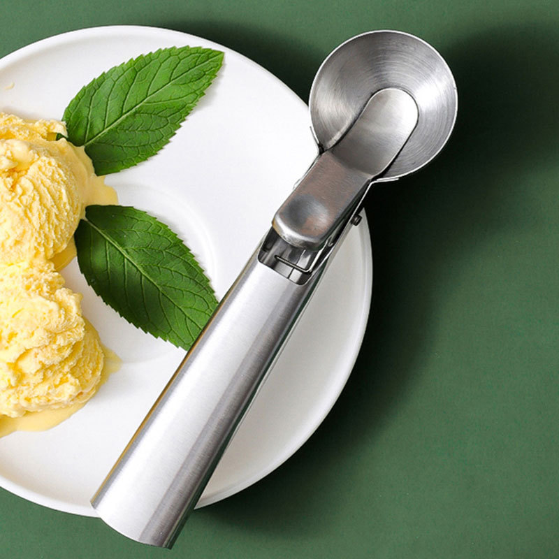 High Quality Large Multifunctional spoon Ice Cream Tools With Trigger Stainless Steel Ice Cream Scoop