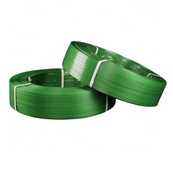 High strength green color embossed plastic polyester strap pet strapping belt for carton packing