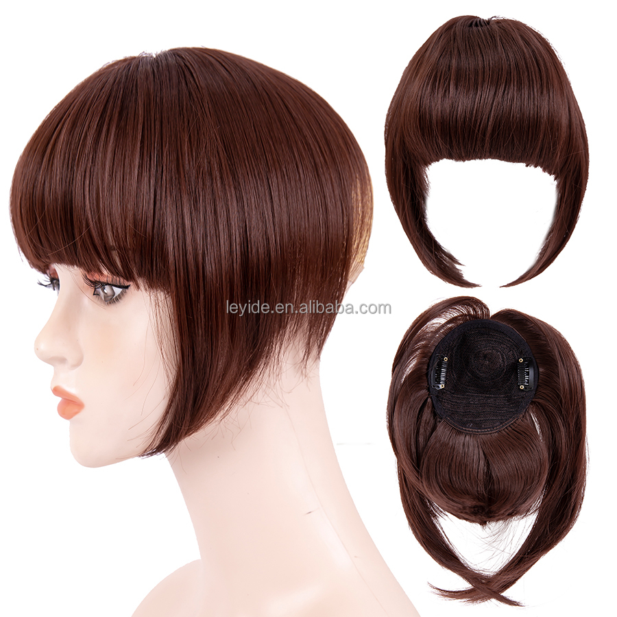 AliLeader Premium Synthetic Hair Bang Clip In Hair Fringe Piece Replacement Air Bangs Hair Toupee Extensions Woman