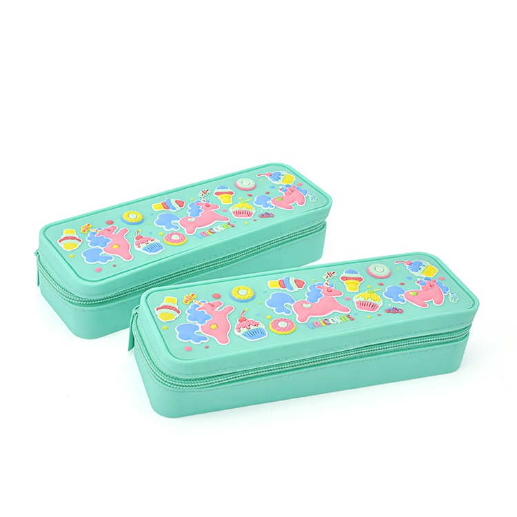 Pencil Case Silicone Cartoon Big Capacity Pencil Pen Case Bag Pouch Cosmetic Storage Bag