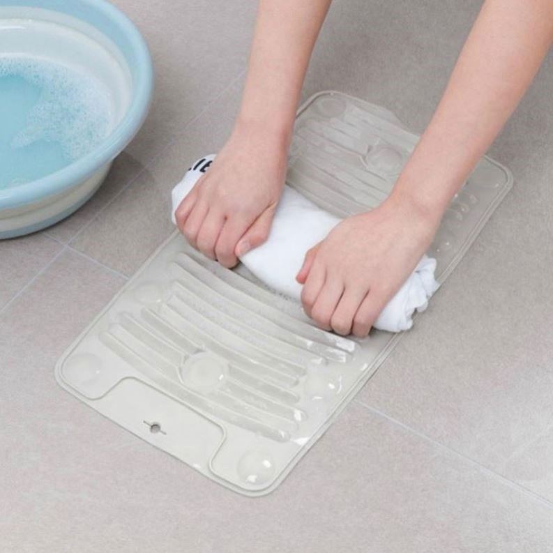BBA251 Mini Portable Sucker Adsorption Non-slip Software Plastic Washboard Home Bathroom Silicion Collapsible Washboard