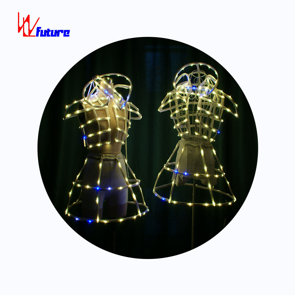 Smart 3D LED light up cage corset dress