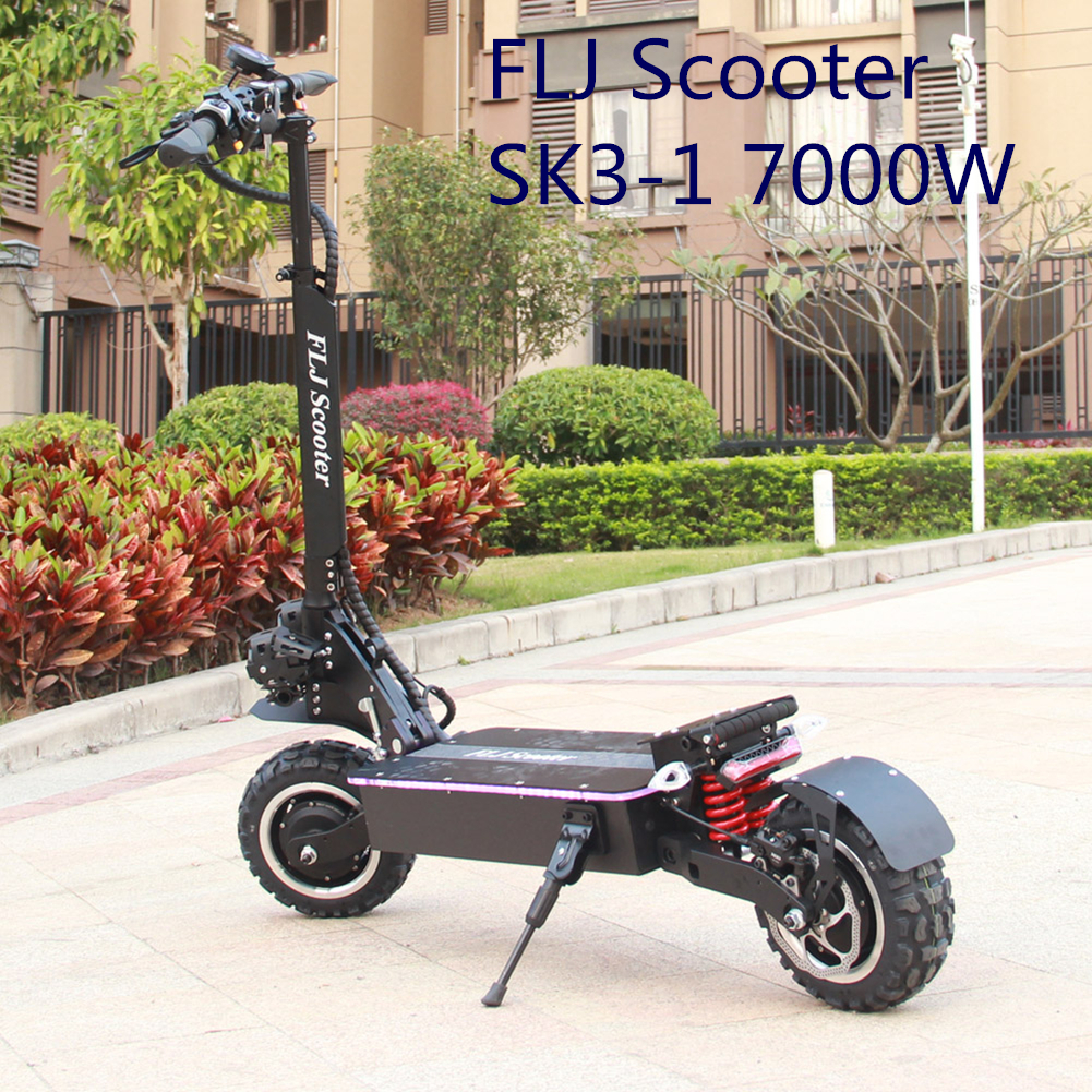 FLJ новый стиль 11 дюймов электрический скутер 6000/7000W Мощный взрослых 72V Высокая скорость складной мотоцикл скутер с двойным мотором